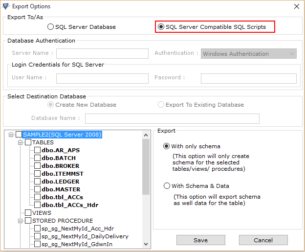 Create SQL Script