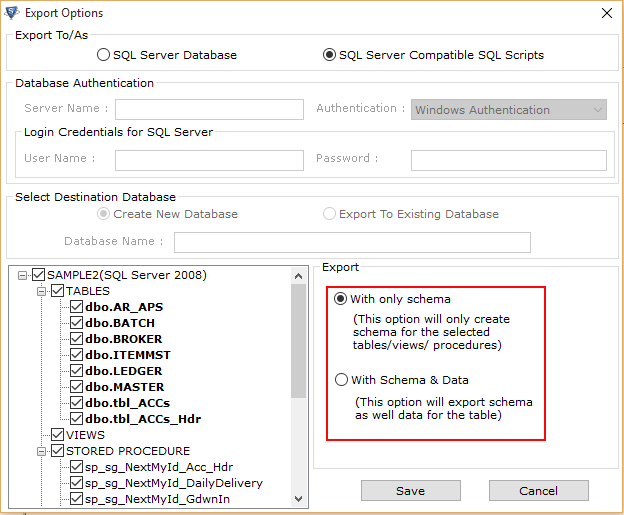 Schema Option